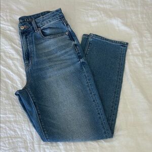 American Eagle Outfitters Curvy Mom Jean Medium Blue Straight Jeans